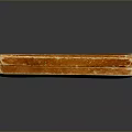 Orange Wooden Stone Box With Green Trim And Rustic Surface Texture