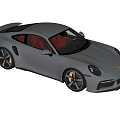 Silver Sports Car With Red Interior Black Wheels Rear Spoiler And Aerodynamic Design
