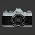 Vintage Canon AE 1 Digital Camera with Silver Body Black Grip Classic Lens