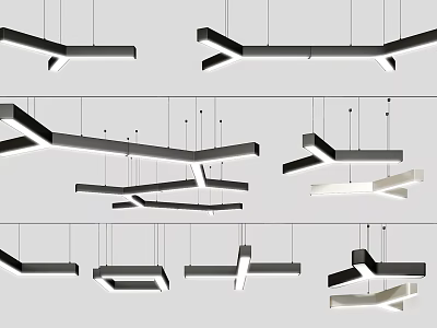 Abstract Pendant Lights with Modern Irregular Shapes and Creative Hanging Designs 3d model