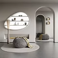 Silky Sofa Stool Sofa Cushion Storage Rack Floor Lamp 3d model