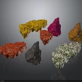 Natural Wood and Stone Decorative Pieces with Various Colors and Textures