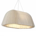 Cream White Fringed Chandelier With Double Layer Design And Soft Glowing Light