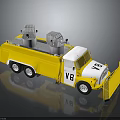 Yellow VB Model Truck With Roof Equipment And Front Plow Design