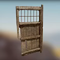 Old Wooden Door With Metal Grille Vintage Structure And Worn Details