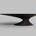 Modern Black Wooden Table With Unique Spiral Base And Smooth Surface 3d model