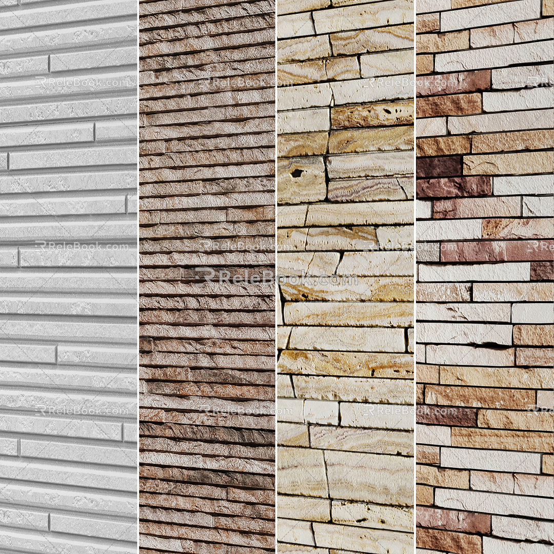 Modern wall stone decorative wall 3d model