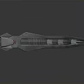 Streamlined Futuristic Water Vehicle With Metallic Skeletal Frame And Red Accent Details