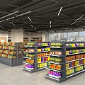Brightly Lit Supermarket Aisles With Organized Shelves And Diverse Grocery Products