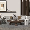 Modern sofa coffee table combination 3d model