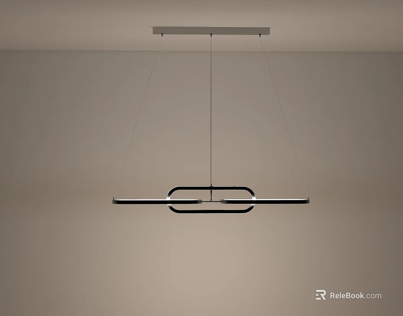 Modern Minimalist Linear Geometric Chandelier Hanging From Ceiling With Sleek Design 3d model