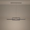 Modern Minimalist Linear Geometric Chandelier Hanging From Ceiling With Sleek Design 3d model