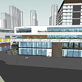 Modern Commercial Street Design With Glass Roof Multiple Floors And Pedestrian Walkways