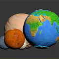 Colorful Celestial Bodies Display With Earth And Various Planets In Space