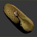 Ripe Yellow Banana With Brown Spots On Gray Background With Reflection 3d model