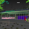 Modern Tourist Service Center With Pine Trees Outdoor Seating And Glass Facade