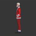 Santa Claus 3D Model With White Hair Beard And Red Formal Suit Standing Pose