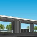 Modern Gate Simple Entrance Gate 3d model