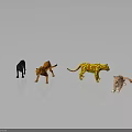 Colorful Lion Tiger Animal Figurine Models With Detailed Patterns And Designs