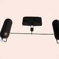 Black Cylindrical Device With Square Center And Mounted Linking Bar Design