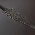 Ornate Medieval Sword With Intricate Hilt Carvings And Decorative Blade Symbols