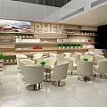 Modern Car Showroom With White And Red Cars On Display Large Windows Bright Interior
