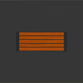 Outdoor Park Bench With Orange Wooden Slats And Gray Metal Frame In Natural Setting