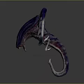Grotesque Game Movie Character With Purple Pink Wings And Unique 3D Render Design