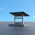 Solar Panel System With Concrete Base And Stand Structure For Renewable Energy 3d model