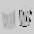 Modern Shower Sauna Enclosure With Black Frame And Transparent Glass Door