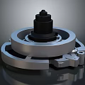 Mechanical Component With Silver Black Rotating Structure And Precision Engineering Design 3d model