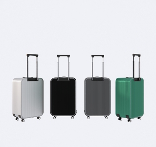 Modern luggage trolley suitcase 3d model