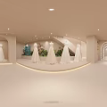 Elegant Bridal Shop Interior Design With Displayed Wedding Dresses And Soft Lighting