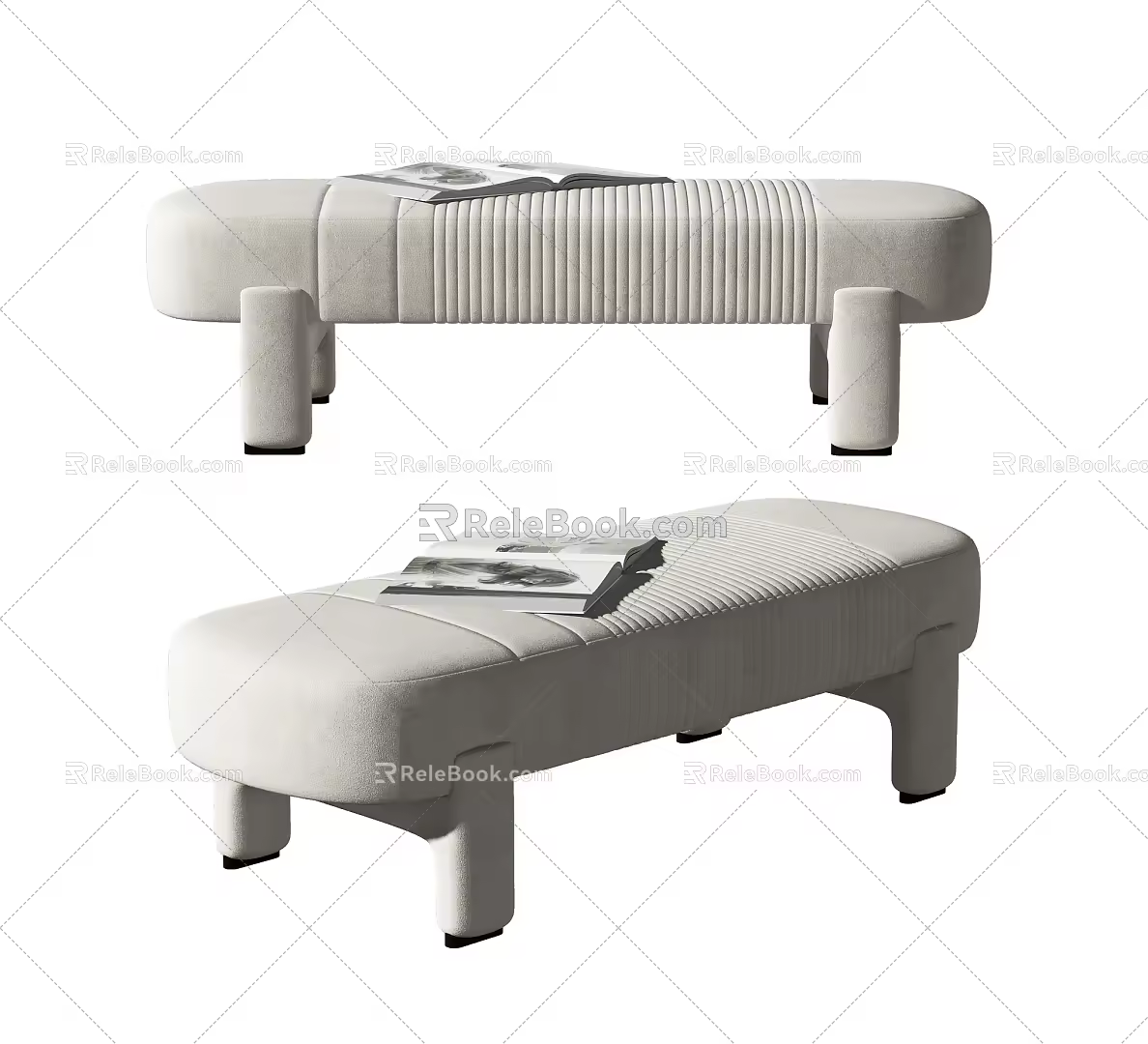 modern sofa stool bed end stool 3d model