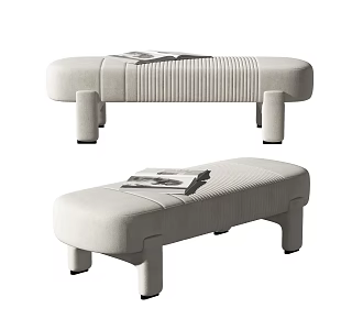 modern sofa stool bed end stool 3d model