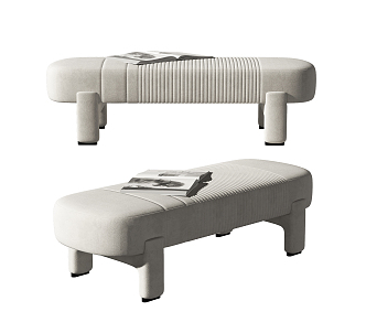 modern sofa stool bed end stool 3d model