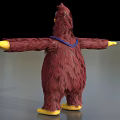 Game And Movie Character With Brown Feathers Yellow Belly Blue Bow Tie And Outstretched Arms
