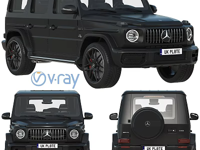 Black Mercedes G Class Car Model With Multiple Views And V Ray Rendering 3d model