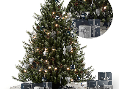 Modern Christmas Tree Christmas Tree Ornaments 3d model