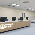 Other Indoor Interior With Reception Counter Medical Carts Seats And Ceiling Lights