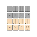 Switch socket panel combination 3d model