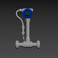 Industrial Equipment With Blue Digital Display And Stainless Steel Pipeline Structure