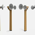 Yellow Columnar Devices With Circular And Dish Shaped Components In Four Angles