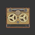 Vintage Retro Audio Tape Recorder Classic Design Dual Reels Brown Yellow Finish
