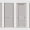 Modern Minimalist Hinged Doors With Black Handles And Smooth Surface Design 3d model