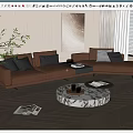 Modern Sofa Coffee Table Combination Corner Sofa Coffee Table 3d model