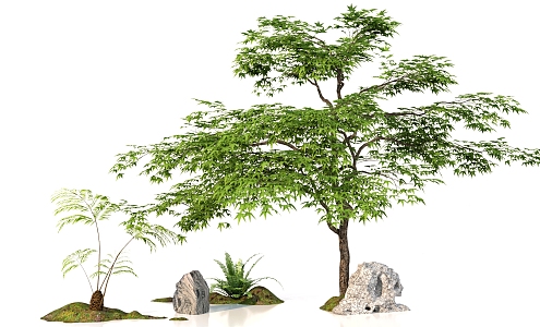 New Chinese style sketch landscape garden landscape interior landscape landscaping 3d model