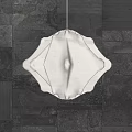 Modern Abstract Fabric Chandelier With Soft Illumination And Dark Wall Setting
