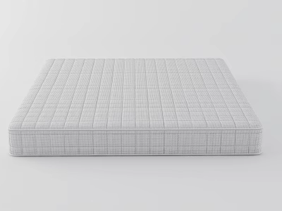 Gray Mattress With Quilted Grid Surface And Modern Design For Comfortable Sleep 3d model