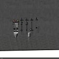Modern Black Shower Systems In Bathroom With Multiple Heads Handheld Spray And Wall Shelves